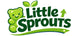 Logo of Little Sprouts with a green bear and leaves on a white background